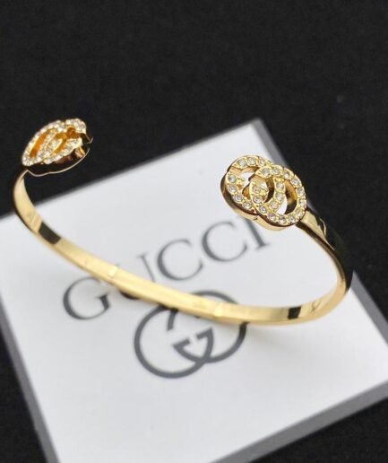 Gucci GG Running Diamond Cuff Bracelet