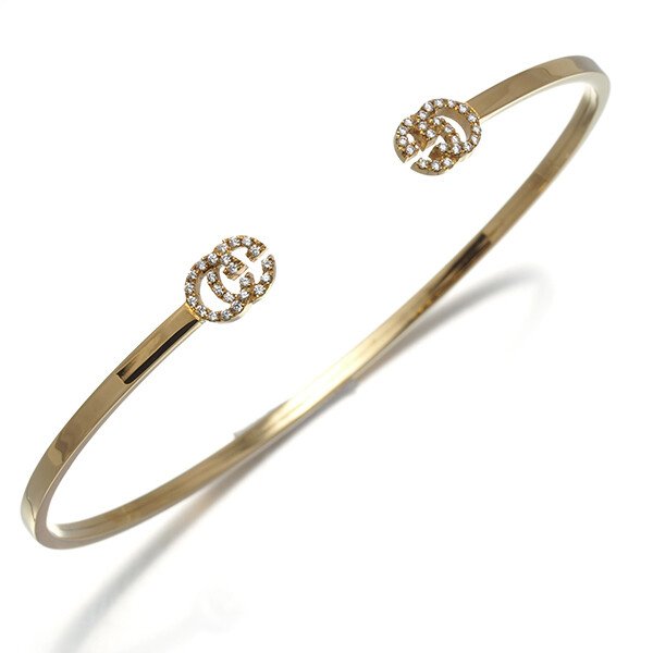 Gucci GG Running Diamond Cuff Bracelet